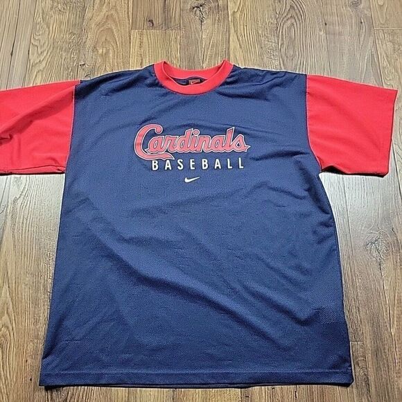 Nike Team St. Louis Cardinals T-Shirt Mens Large Polyester Dri Fit Mesh Short Sl - Picture 1 of 7